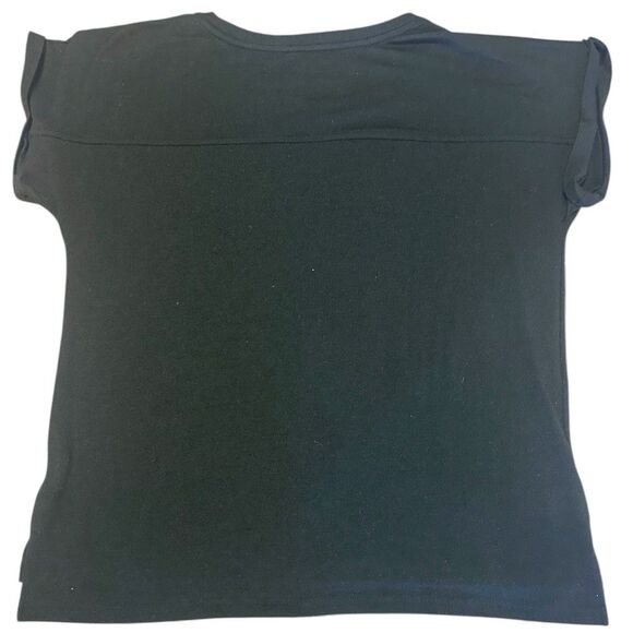 Calvin Klein Women's Short Sleeve Top Plus Size XL Black Cree Neck Stretch Shirt - Picture 2 of 3